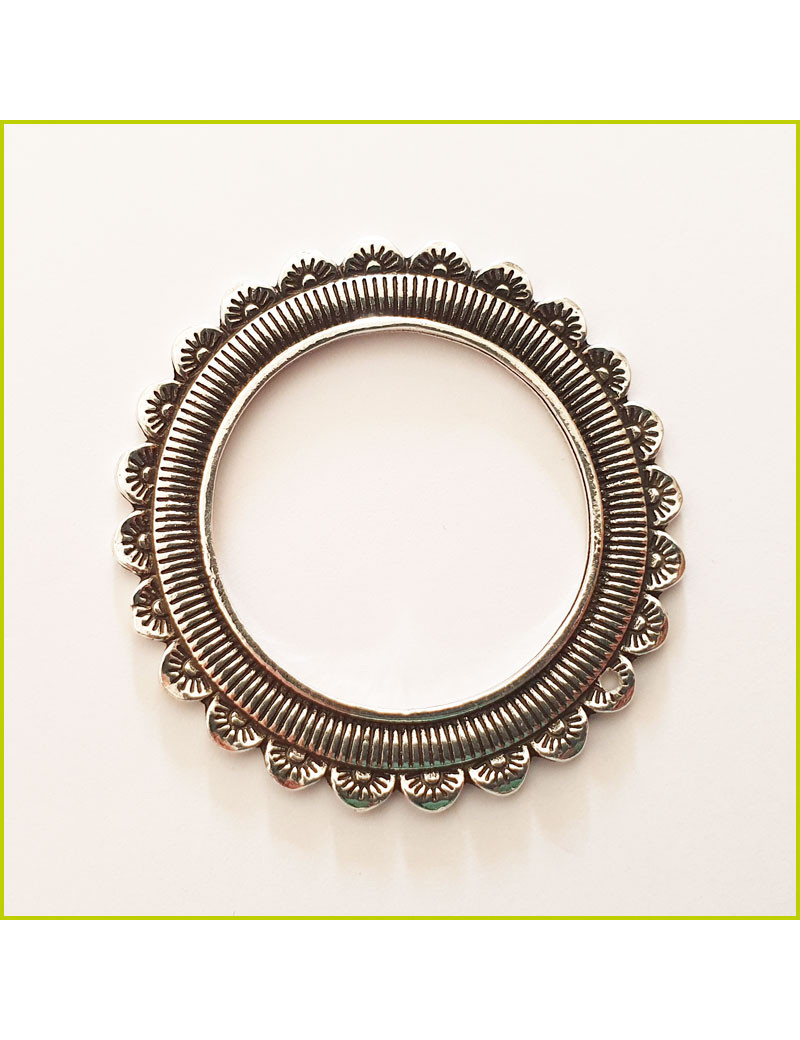 Anneau Baroco Fleuri argenté