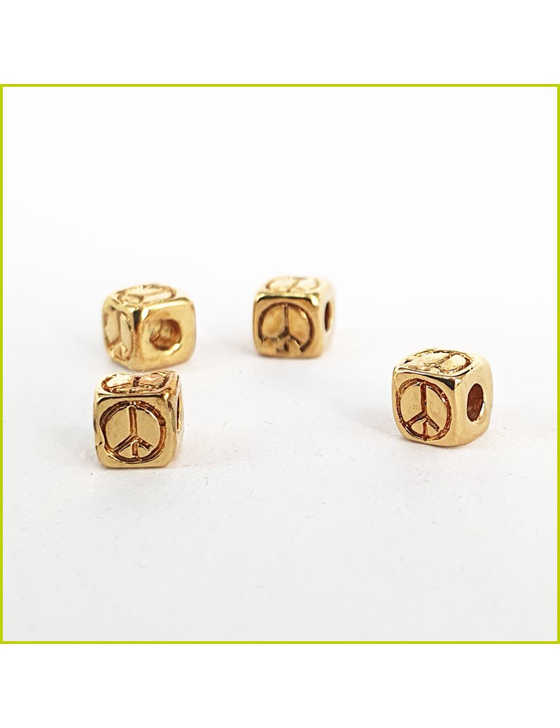 Perle Cube Peace doré