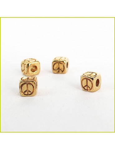 Perle Cube Peace doré