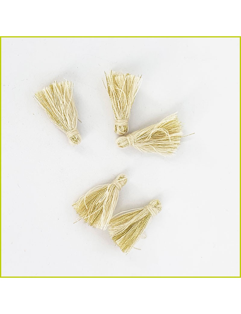 Breloque Pompon beige/doré