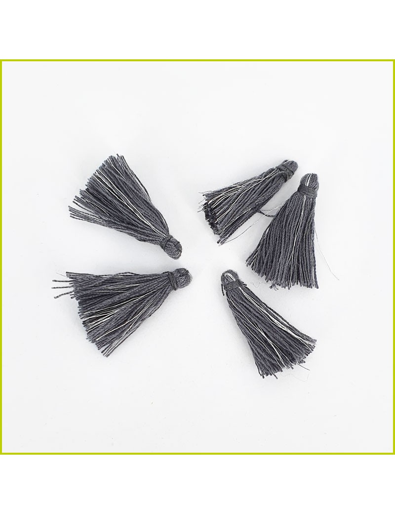 Breloque Pompon gris/argent