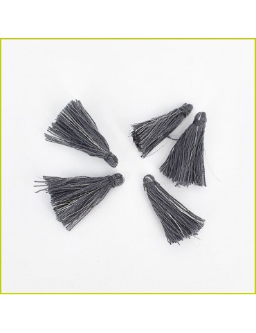 Breloque Pompon gris/argent