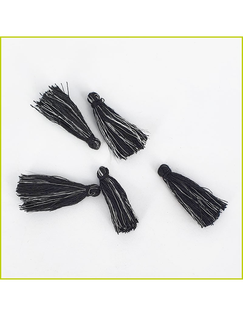 Breloque Pompon noir/argent
