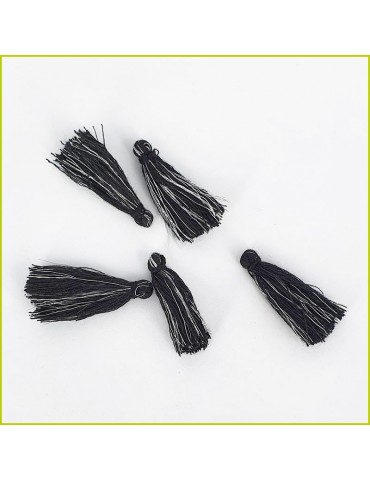 Breloque Pompon noir/argent