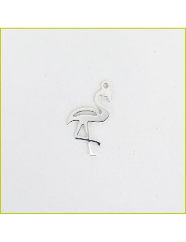 Breloque Flamand rose argent