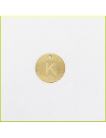 Médaille Disque Lettre K doré