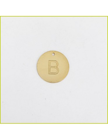 Médaille Disque Lettre B doré