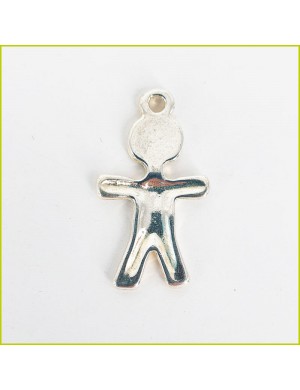 Le lot de 9 Pendentifs Bonhomme argentés