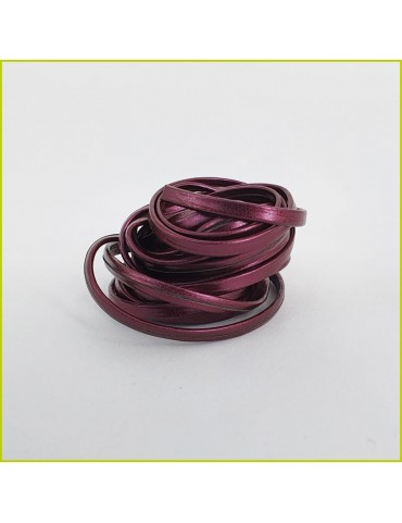 Cuir souple grenat métallisé