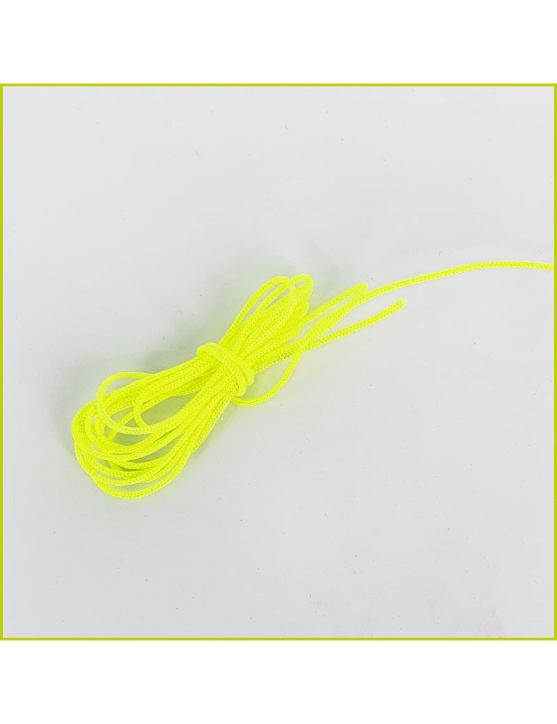 Cordon en coton couleur jaune fluo